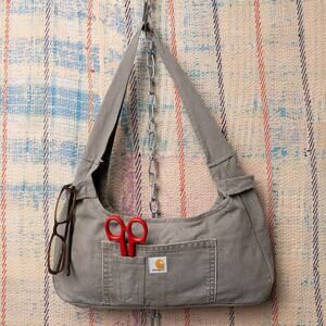 Upcycled carhartt shoulder bag / Y2K Mini Baguette Purse